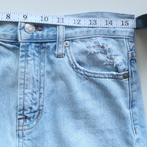 Madewell The Perfect Vintage Jean Light Wash High Rise Distressed Straight 25 - Picture 7 of 10
